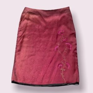 ts Designs Pink Skirt with Black Overlay and Beading